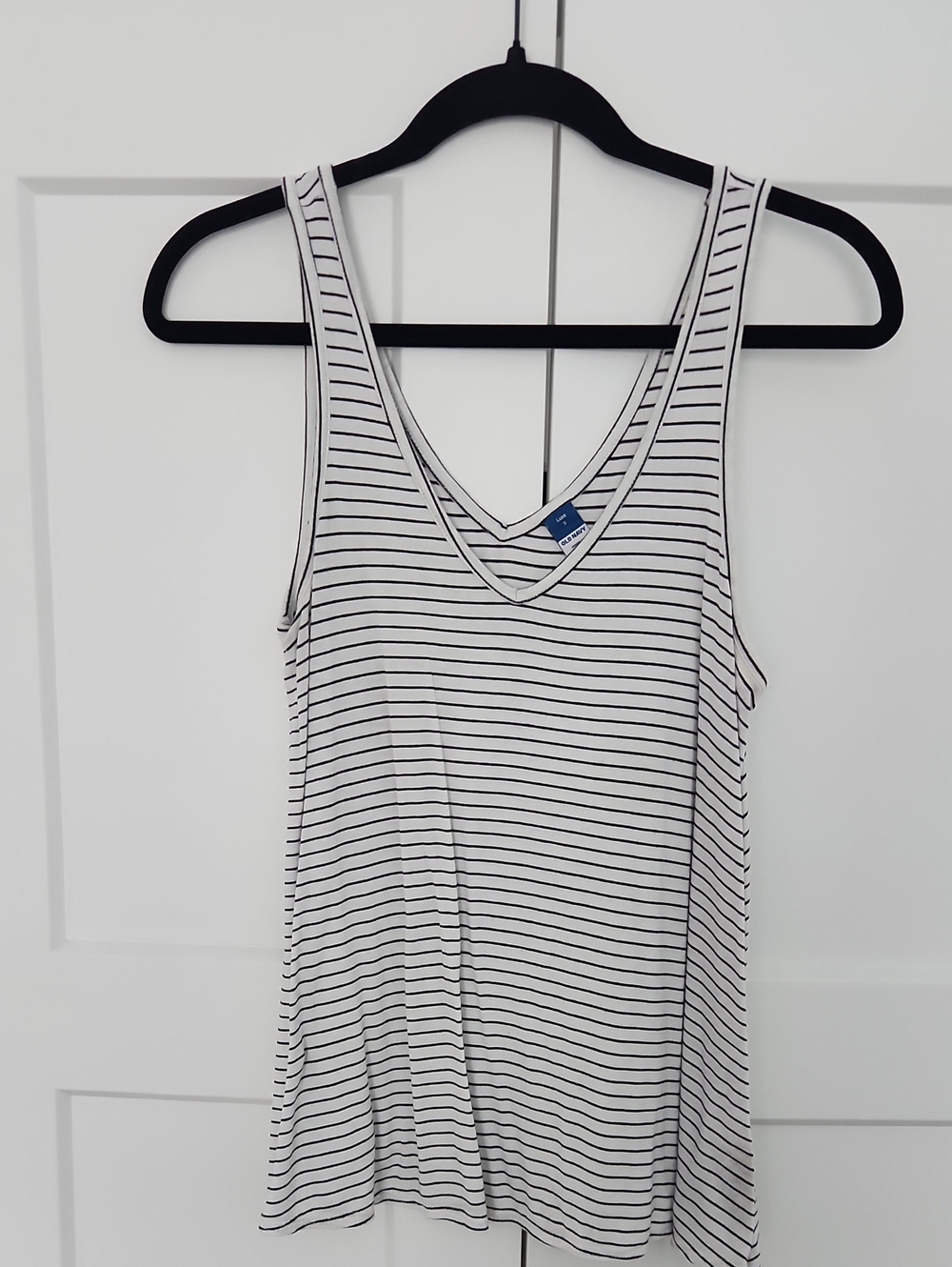 Old Navy White Tank Top with Black Stripes